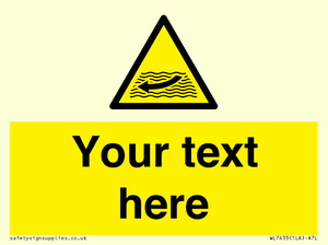 Custom Warning strong river flows